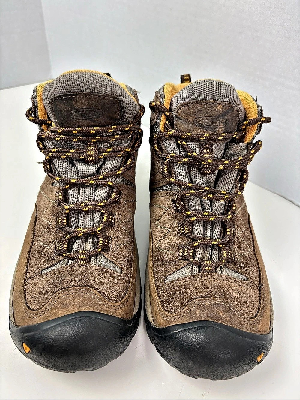KEEN Targhee II Mid Waterproof Hiking Boots Brown & Yellow US 5